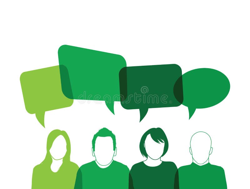 Group of people with speech bubbles